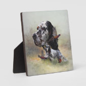 Plaque Photo Set anglais avec faisans, art (Recto)