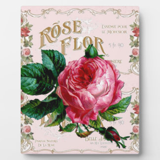 Plaque Photo SHABBYCHIC Anglais Rose rose vintage