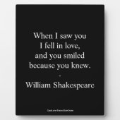 Plaque Photo Shakespeare Quote - I Fell In Love (Devant)