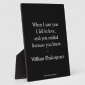 Plaque Photo Shakespeare Quote - I Fell In Love (Côté)