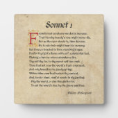 Plaque Photo Shakespeare Sonnet 1 Parchment (Devant)