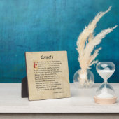 Plaque Photo Shakespeare Sonnet 1 Parchment (Insitu)
