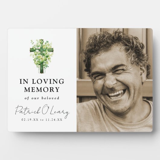 Plaque Photo Shamrock Clover Cross (Devant)