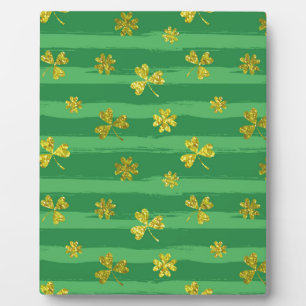 Plaque Photo shamrock d'or st patrick