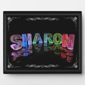 Plaque Photo Sharon - Le nom Sharon en lumières 3D (Photographi (Devant)