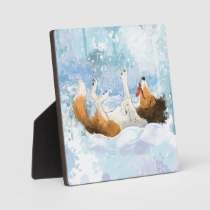 Plaque Photo Sheldon le Shetland joue dans la neige