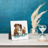 Plaque Photo Sheltie and Boy Dog Hug (Insitu)
