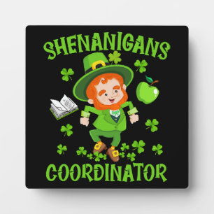 Plaque Photo Shenanigans Coordonnateur Funny Enseignant St Patr