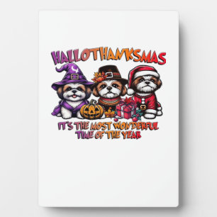 Plaque Photo Shih Tzu Halloween Thanksgiving Christmas Classiqu