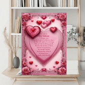 Plaque Photo Short Romantic Quote Couples Rose Hearts Vintage