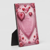 Plaque Photo Short Romantic Quote Couples Rose Hearts Vintage (Côté)