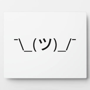 Plaque Photo Shrug Emoticon —\_(ツ)_/ Afficher le Kaomoji japona