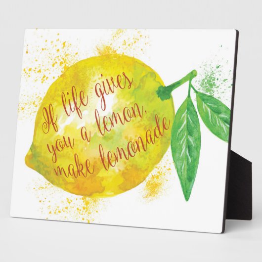 Plaque Photo Si La Vie Vous Donne Un Citron, Faites De La Lemon (Côté)
