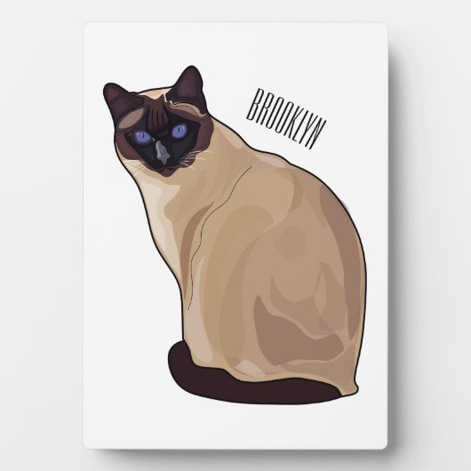 Plaque Photo Siamese cat cartoon (Devant)