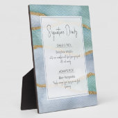 Plaque Photo Signal Mariage de signature d'aquarelle Seaglass (Côté)