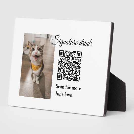 Plaque Photo Signature boisson scanner QR code ajouter le nom d (Côté)