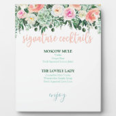 Plaque Photo Signature Cocktails Signal - Mariage Succulent (Devant)