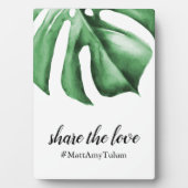 Plaque Photo Signe avec feuille tropicale pour Mariage (Devant)