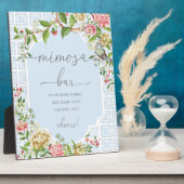 Plaque Photo SIGNE Bleu Chinoiserie Baby shower Mimosa Bar (Côté)