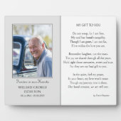 Plaque Photo Signe commémoratif Poème commémoratif et affichage (Devant)