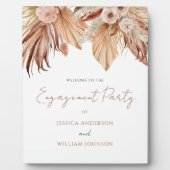 Plaque Photo Signe de bienvenue d'entrée de fête de fiançailles (Devant)