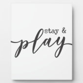 Plaque Photo Signe de la salle de jeu pour enfants Stay & Play (Devant)