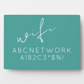 Plaque Photo SIGNE DE MOTS DE PASSE Wifi Turquoise (Devant)