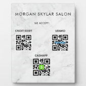 Plaque Photo Signe de paiement du code QR sans contact de marbr (Devant)