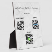 Plaque Photo Signe de paiement du code QR sans contact de marbr (Côté)