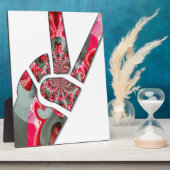 Plaque Photo Signe de paix à la main (Côté)