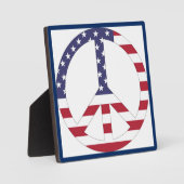 PLAQUE PHOTO SIGNE DE PAIX DU DRAPEAU AMÉRICAIN (Recto)