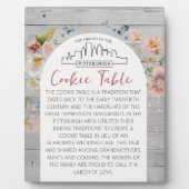PLAQUE PHOTO SIGNE DU MARIAGE DE LA TABLE DES COOKIES PITTSBURG (Devant)