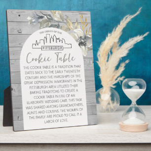 PLAQUE PHOTO SIGNE DU MARIAGE DE LA TABLE DES COOKIES PITTSBURG