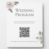 Plaque Photo SIGNE DU PROGRAMME DE Mariage Floral Blanc Simple (Devant)