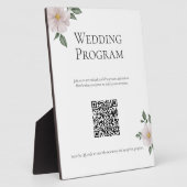 Plaque Photo SIGNE DU PROGRAMME DE Mariage Floral Blanc Simple (Côté)