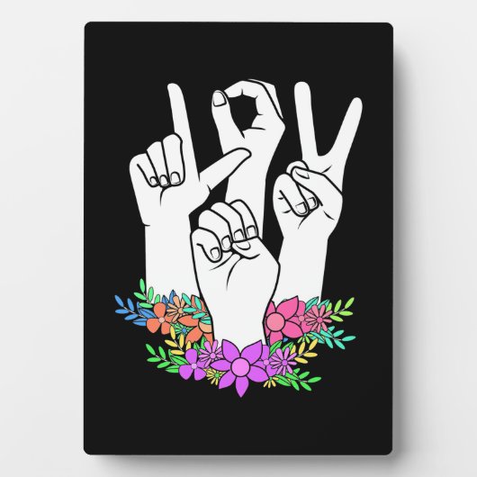 Plaque Photo Signe main ASL de l'enseignant (Devant)