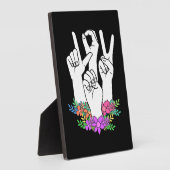 Plaque Photo Signe main ASL de l'enseignant (Côté)