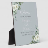 Plaque Photo Signe Mariage moderne Eucalyptus Design (Côté)