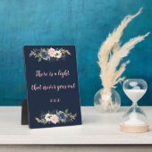 Plaque Photo signe mariage rose marine en fleur (Côté)