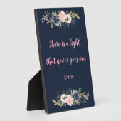 Plaque Photo signe mariage rose marine en fleur (Côté)