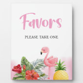 Plaque Photo Signe Tropical Flamant rose Rose Faveurs (Devant)
