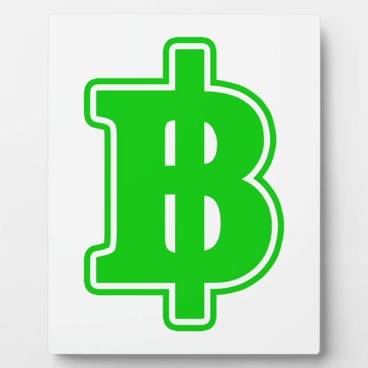 Plaque Photo SIGNE VERT BAHT ฿ devises thaïlandaises ฿ (Devant)