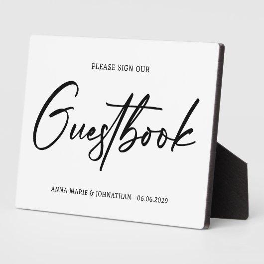 Plaque Photo Signer le signe Mariage du livre d'or (Côté)
