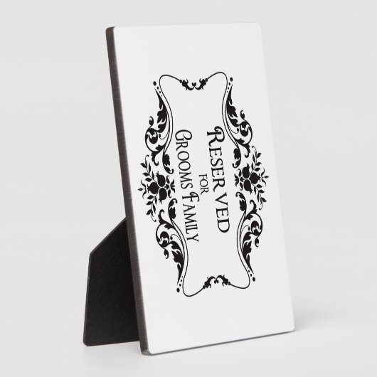 Plaque Photo Signes de table réservés (Côté)