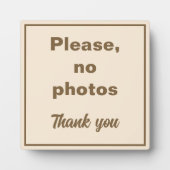 Plaque Photo S'il vous plaît pas de photos (Devant)