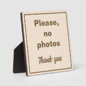 Plaque Photo S'il vous plaît pas de photos (Recto)