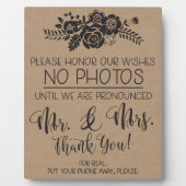 Plaque Photo S'il vous plaît Pas de téléphone portable Photos M (Devant)