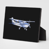 Plaque Photo Silhouette de Cessna classique de l'aéronef volant (Côté)