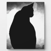 Plaque Photo Silhouette de chat noir (Devant)