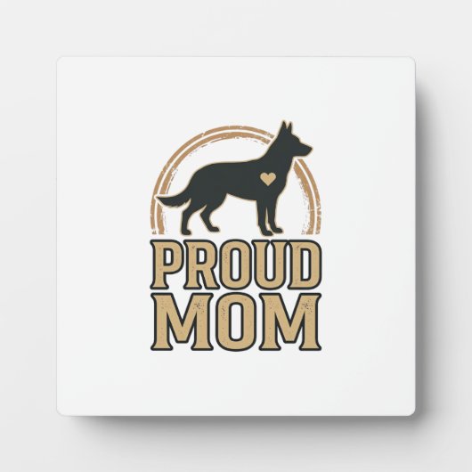 Plaque Photo Silhouette de chien de mère fière Design vectoriel (Devant)